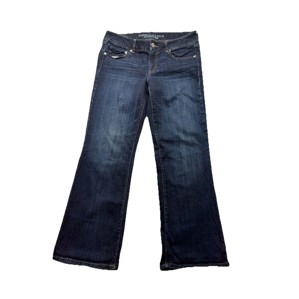 American Eagle Favourite Boyfriend Jeans Womens Size 10 Short Stretch Blue